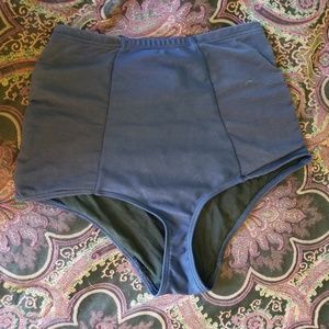 Navy blue high wasited bikini bottom